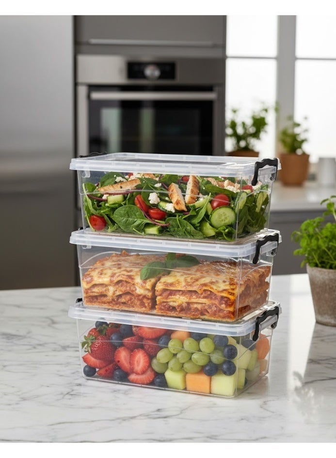 فافيلا طقم علب بلاستيك متعدد الاستخدامات-3 قطعة جودة عالية - سعة1.2 لتر - Image 1